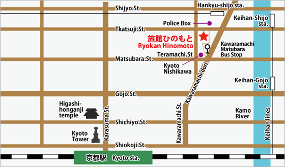 リーズナブルな価格でお宿をご提供、京都河原町観光旅館ひのもと